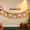 Snowman Christmas Banner Snowflake Christmas Bunting Backdrop Burlap Bunting Garland Christmas Party Decor Winter Holiday Decor