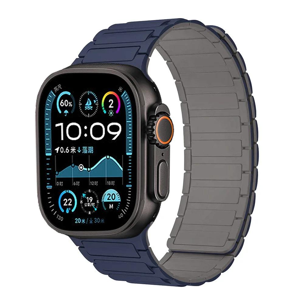 Silicone Strap for Apple Watch Band 49mm 46mm 42mm 45mm 44mm 41 40mm Bracelet iWatch Series 11 10 9 8 7 6 5 4 SE Ultra 3 2 49MM