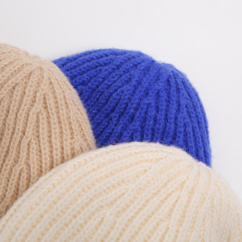 New Hat for Women's Winter Warm Plus Velvet Thickened Knitted Hat Korean Style Student Couple Patch Digital Pullover Cold Hat