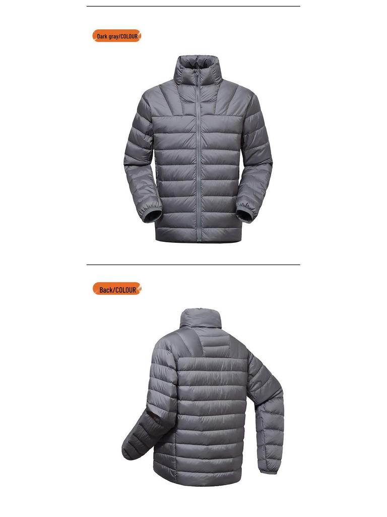 Men's Lightweight Stand Collar Down Jacket - Warm Outdoor Sports Coat 2026