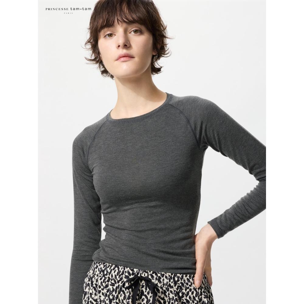 Uniqlo UlTra Warm HeaTTech Kaschmir-Mischung Rundhals-T