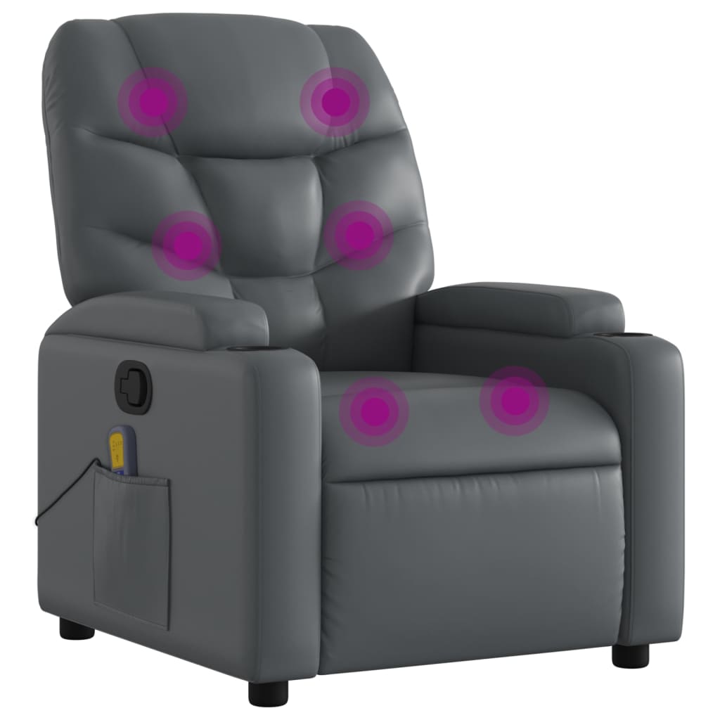 Relax Massage Chair by Grey Faux Leather