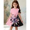 Dress for Girls Kpop Cartoon Graphic Funny Gift for Fan Harajuku Girl Clothes Summer Tops Short Sleeve Dress Children's Clothing