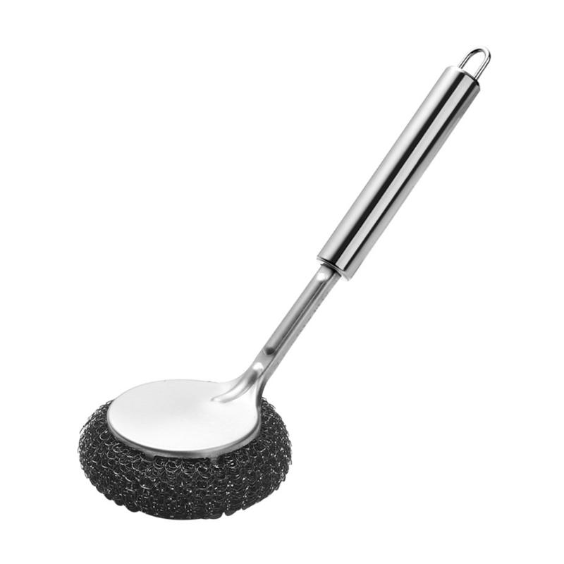 Stainless Steel Wool Scrubber with Handle Stainless Steel Scrubbing Brushes Kitchen Cleaning Supplies for Pots,Pans,Sink 1