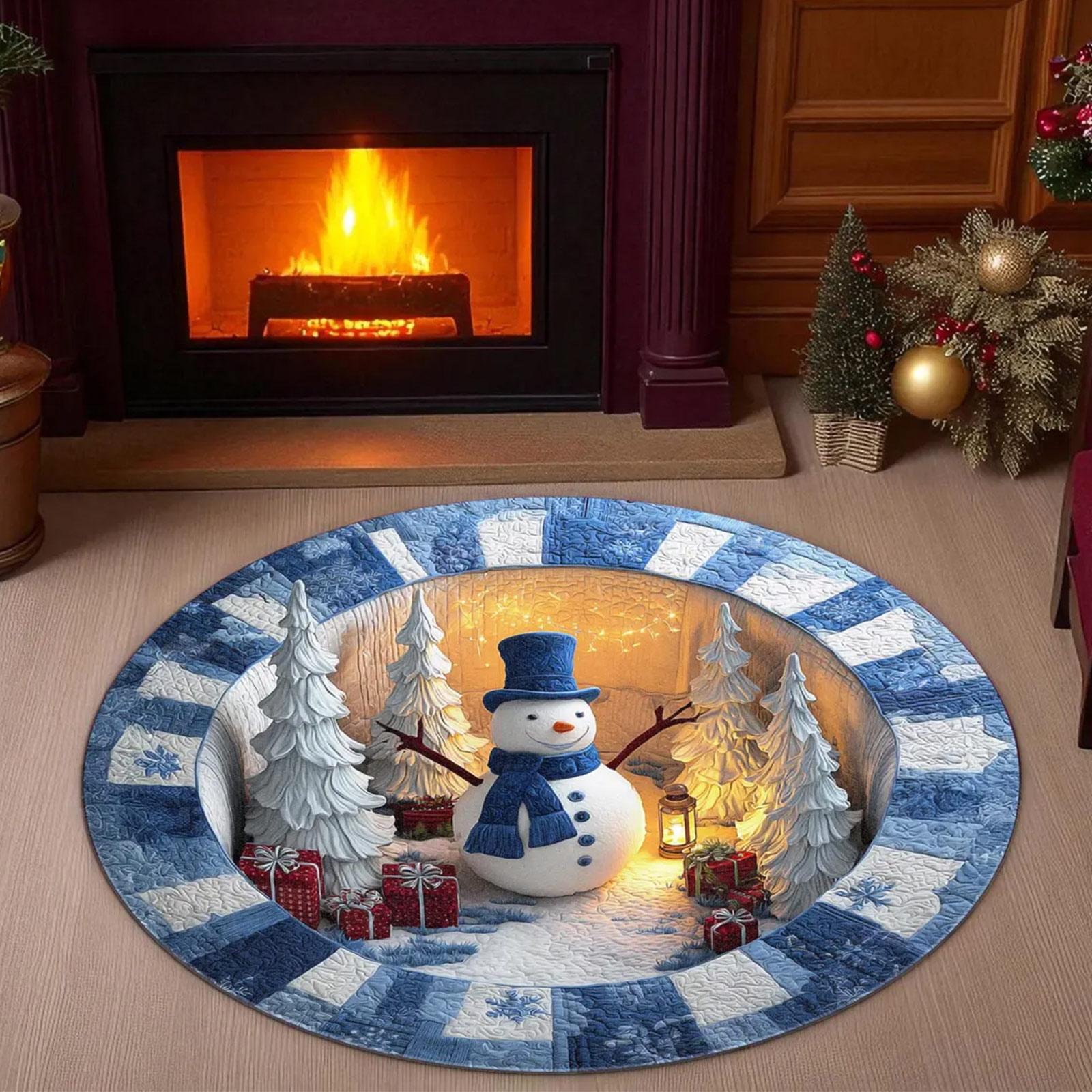 

3D Christmas Rug Christmas Optical Rug, Circular Vortex Rug, Decorative Deep-pile Rug, Fun Non Mat. Suitable For Living Rooms, Bedroom One Size