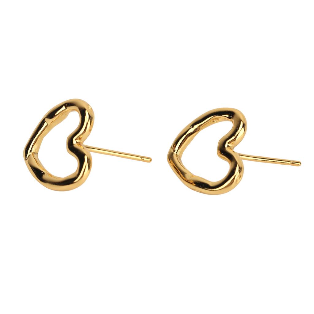 Ear Studs Hollow Heart Shape Exquisite Fashionable Versatile Stud Earrings for Daily Dating Work