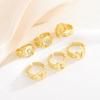 New Fashionable Copper Zircon Geometric Watch Strap Letter Ring - High-End Open Ring Jewelry