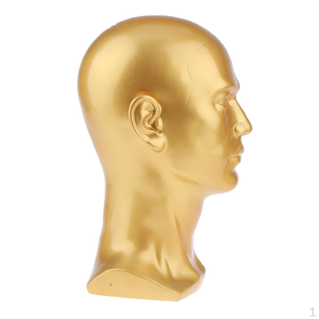 

Head Male Quality PVC Plastic Display Gold