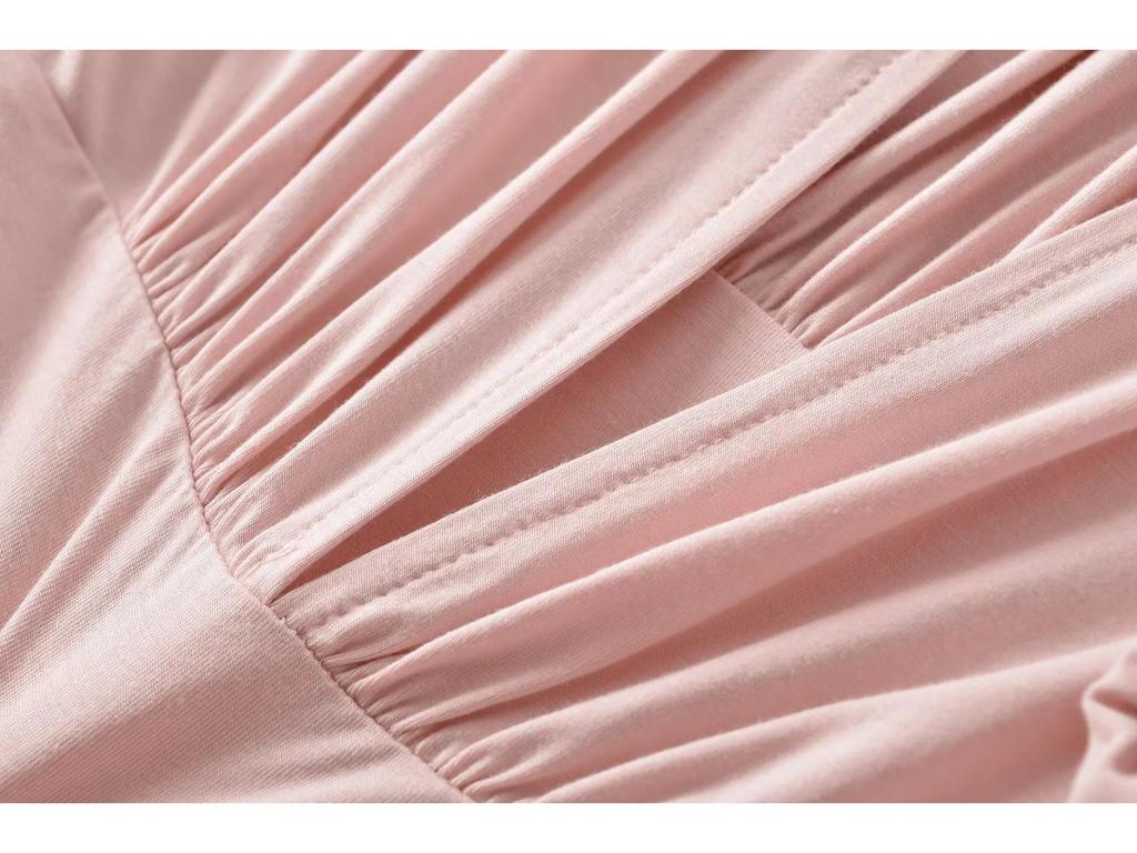 European Spicy Girl Stand Collar Ribbon Pleated Long Sleeve Waist-Cinching Cropped Top