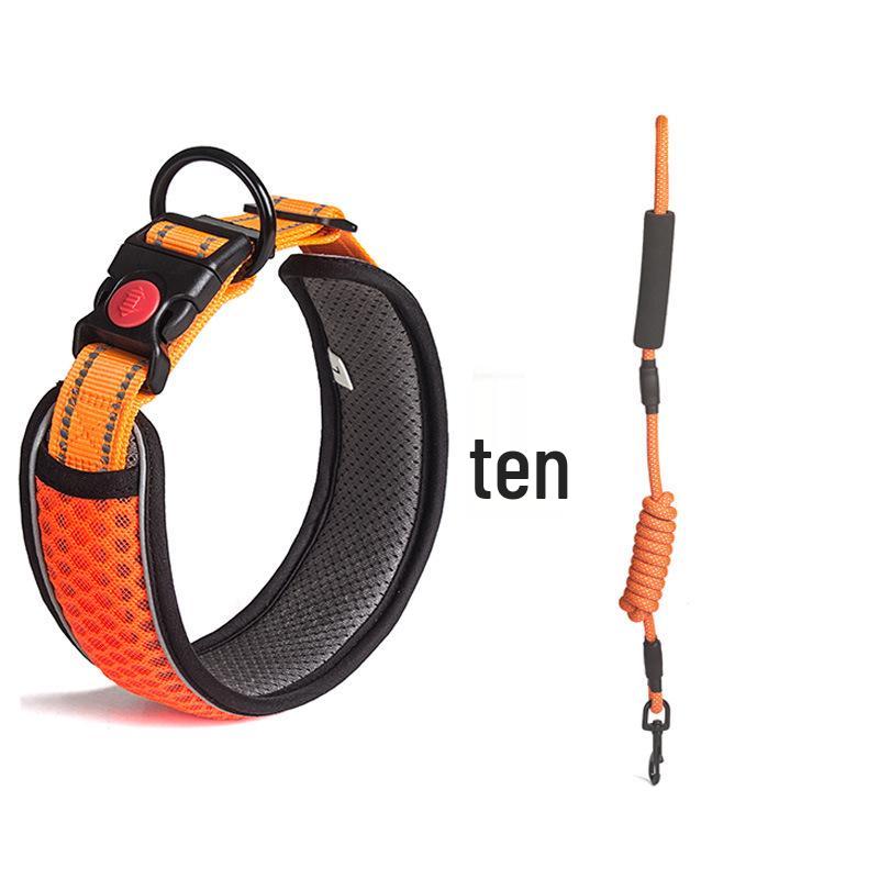 Regulowana, odblaskowa, oddychająca obroża spacerowa dla psa z siatki o strukturze plastra miodu