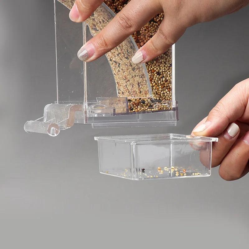 Anti Splash Automatic Parrot Feeder with Transparent Acrylic Design Automatic Allocation of Essential Accessories for Birdcages