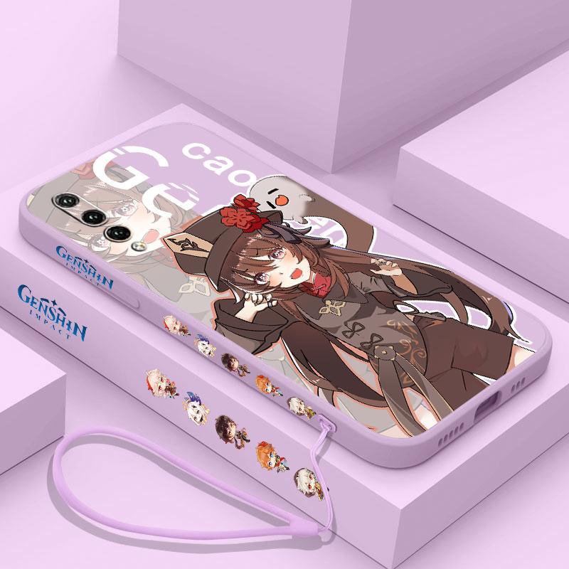 Genshin Impact Nahida HUTAO Für Huawei Y9S Y9A Y9 Y6 Nova Y70 9 8 P50 P40 P30 P20 Pro Lite E 5G Flüssigkeit Links Seil Telefon Fall