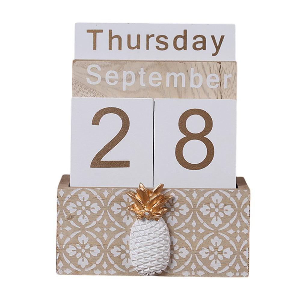 

As Pictures Show Retro Wooden Block Calendar Rustic Home Decor Calendar Easy To Read Fonts Compact Size Cute Desk Ornament