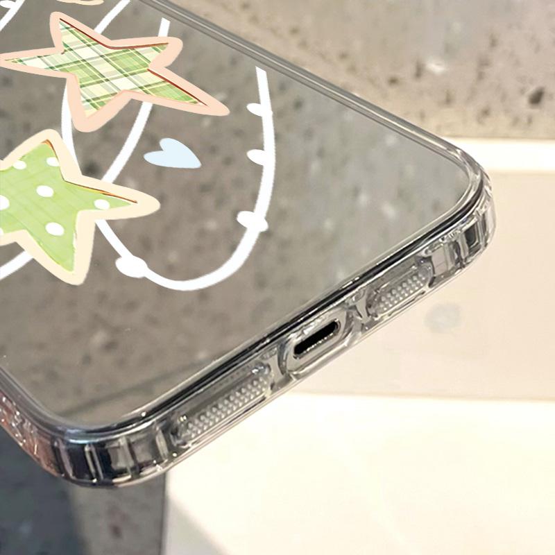 Handyhüllen für iPhone 11 13 XR 15 Pro Max 12 14 Pro Max Hülle iPhone 16 XS Max Spiegel Schutzhülle Mirror Exquisite Cartoon Wasserdicht