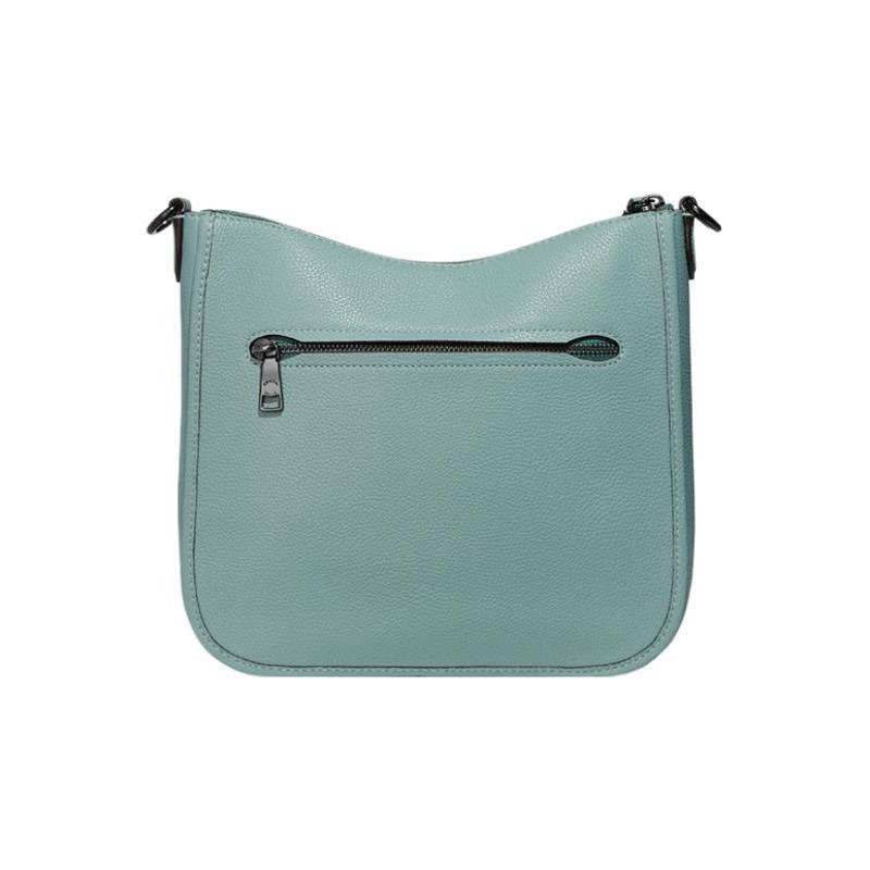 Coach Chaise 27 Pebbled Turnlock Zip Leather Crossbody Shoulder Bag Large Women's Mint Green