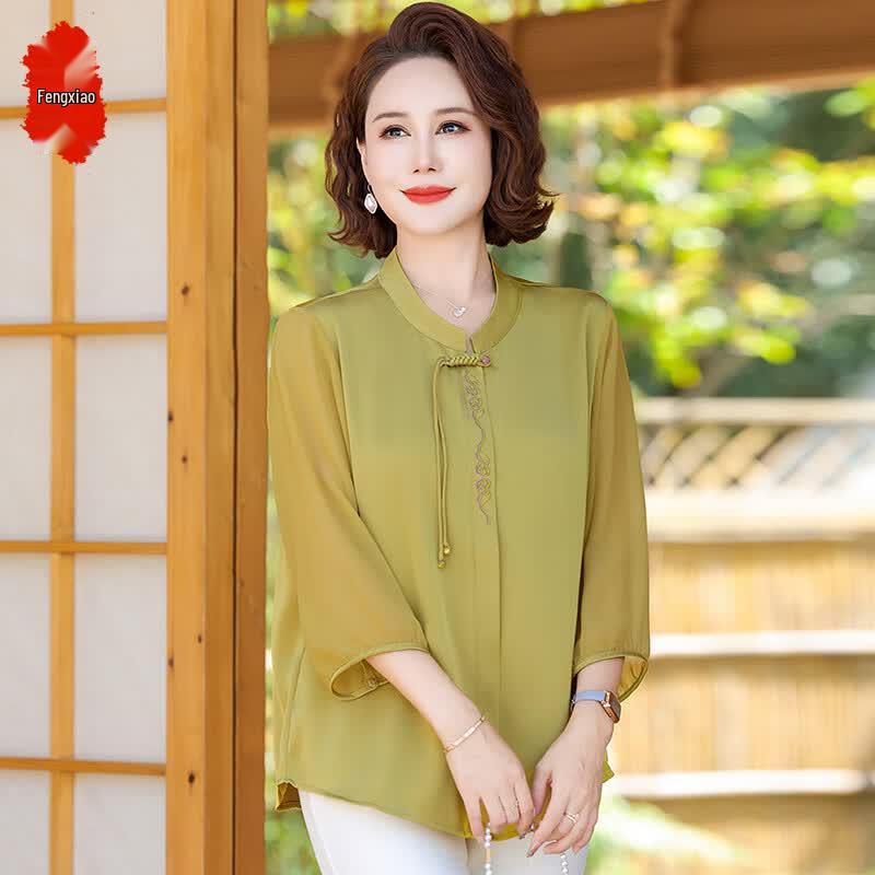 

Chic V-Neck Seven-Sleeve Tassel Blouse 3XL