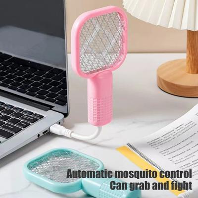 Mini USB Electric Fly Swatter 3000V Portable Travel Lightweight Indoor Outdoor Gnats Trap UV Lamp Automatic Fly Zapper Racket