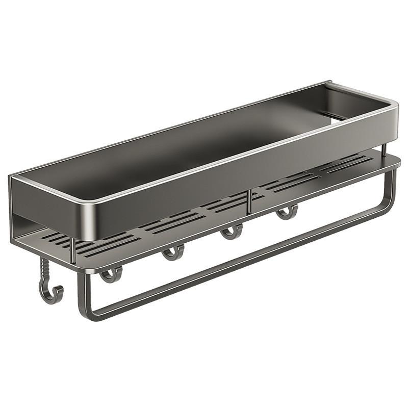 Modernes minimalistisches Badezimmer-Aufbewahrungsregal mit Haken und zwei Ebenen für den Heimgebrauch