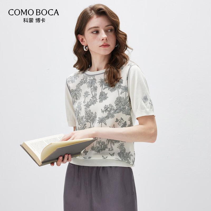 Women s Silk Blend Short-Sleeve Round Neck Knit Top XL