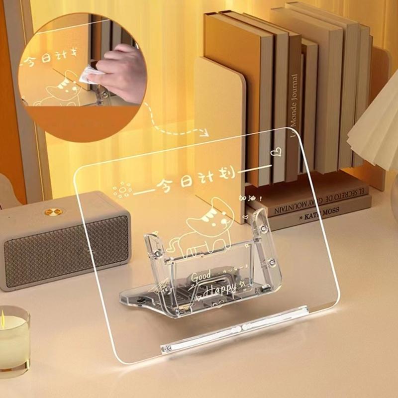 Transparent Book Stand 13 Adjustable Height Portable Cookbook Holder Students Reading Bookstand Laptop Tablet Bracket