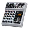 BOMGE Audio Mixer, 5-Channel Digital USB Bluetooth Soundboard Mixing Console with Echo Delay Effects, 48V Phantom Power Stereo DJ Mixer for Recording,