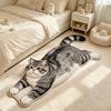 Anti-fouling Home Decor Carpet 2D Cartoon Carpet Cute Cat-Shaped Area Rug  Bedrooms