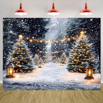 1Pcs Winter Snowy Forest Decoration Background Winter Backdrop Decorations For Photo Studio Photo Booth Christams Party
