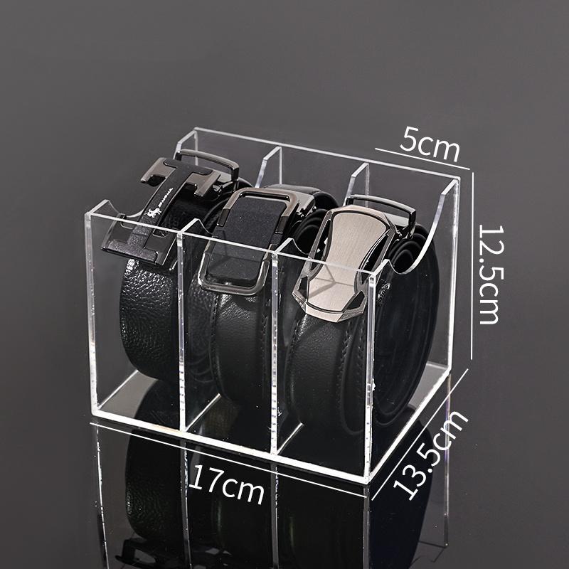 3/5/7 Grid Belt Organizer Boxes,Acrylic Belt Storage Holder for Closet,Display Case for Tie,Bow Tie,Belt Storage Rack & Display