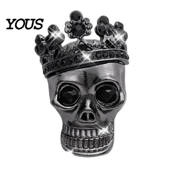 Car Air Conditioning Fragrance Clip Crown Skull Freshener Vent Clip, Diffuser, Metallic Metal Perfume Gothic Auto Interior Decoration Accessory