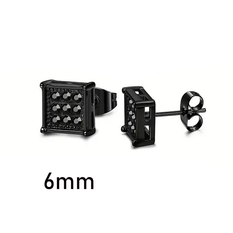 1 Pair Gothic Viking Rune Stud Earrings For Women/Men Stainless Steel Cubic Zirconia Rock Punk Piercing Jewelry