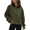 Felpa HNXC da Donna Autunno e Inverno, Mezza Zip, Collo Alto Corto, Monocolore, con Pile