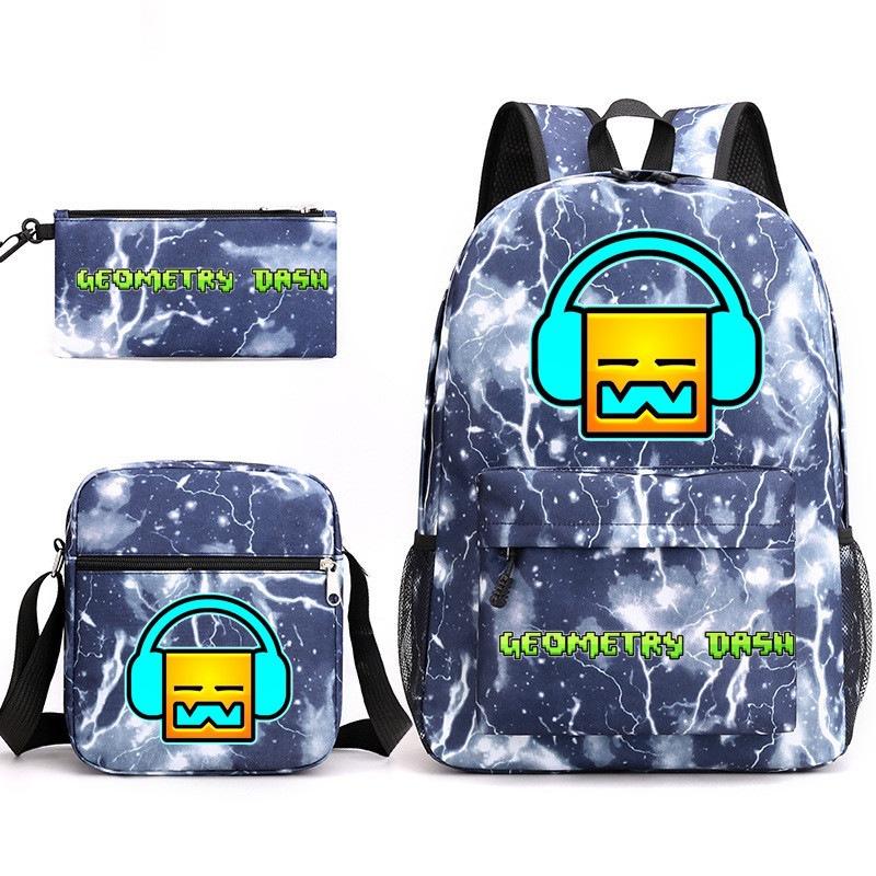 Geometrie Geometrică dash Geantă Școlară din Trei Piese Studenți Băieți și Fete Toc de Creioane pentru Campus Geantă din Pânză
