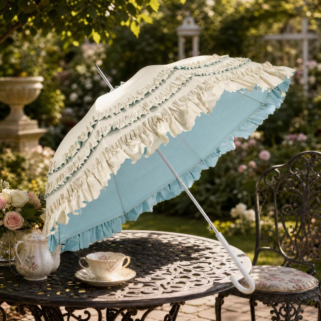 Long-Handle Sun Umbrella Elegant Automatic Open Sunshade Waterproof