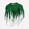 Herren Langarm-T-Shirt, Rundhals Lässiges Oberteil mit Geometrischen Roten, Schwarzen, Weißen Sternen-Prints, Trendiger Street Style