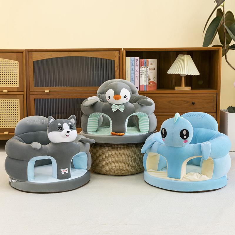 Plush Cartoon Infant Sofa: Anti-Fall Learning Seat for Toddlers