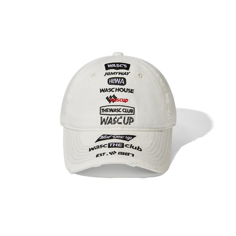 Niche trendy high street personalized baseball cap ripped male and female couples street hip hop soft top embroidered cap