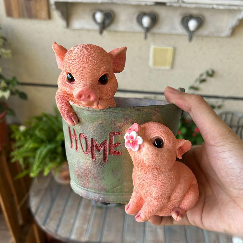 Piglet Succulent Flower Pot Green Plant Balcony Resin Creative Garden Decoration