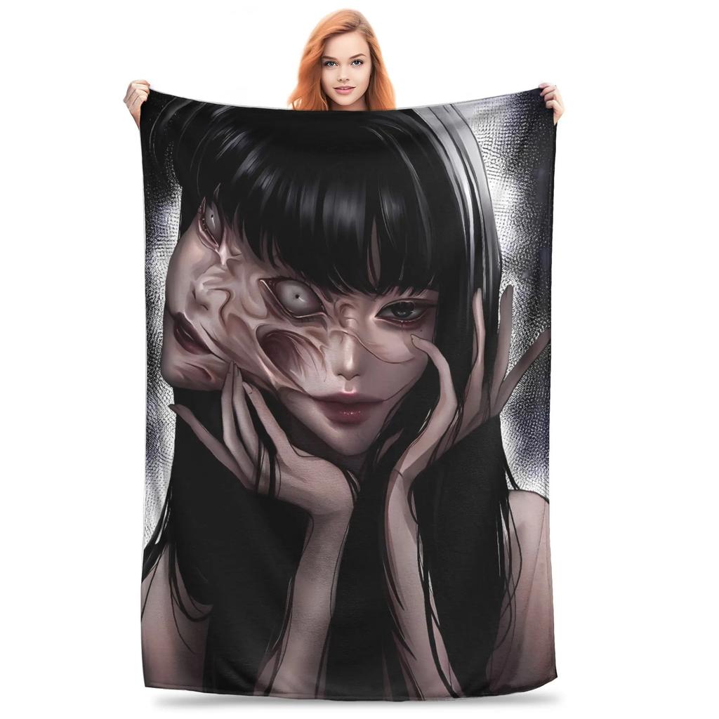 Tomie Junji Ito Blanket Soft Warm Throws for Winter Bedding Child Couch Chair Pattern Ideal for Bedspread