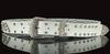 [FleurUneffe] J25 Golf Belt, PU Leather, Men's, Synthetic Leather, White, Rhinestone Studs, Punk, Crystal, Adjustable, Jeans, Golf Wear