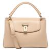 Lock Me Textured Grain Gold Hardware Small Calfskin Handbag Women Handbags Beige 6313797