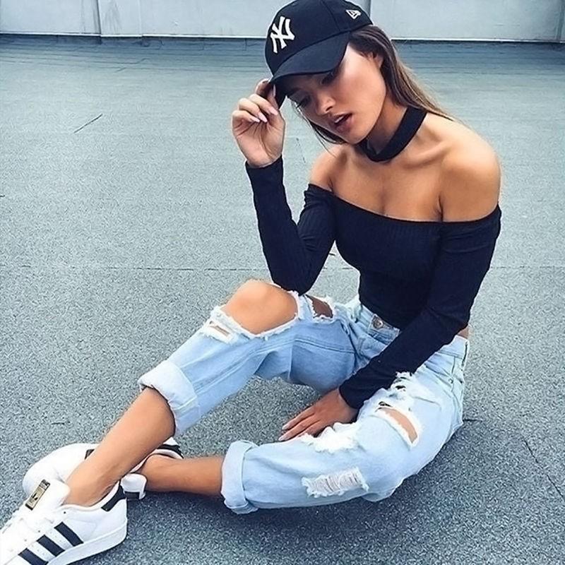 Premium Quality Mode Femme Decollete Crop Top With Long Sleeves For Stylish Comfort
