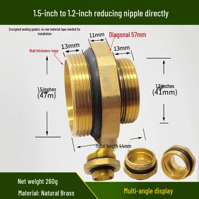 Copper Union with Inner/Outer Threads, Double Inner Thread Water Heater Connector Tee/Elbow Nipple, 46mm & 1" Thread, Different Diameters.