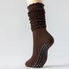 1 Pair Women Non Slip Yoga Socks High Elastic Slouch Crew Socks Silicone Grip Fitness Pilates Socks