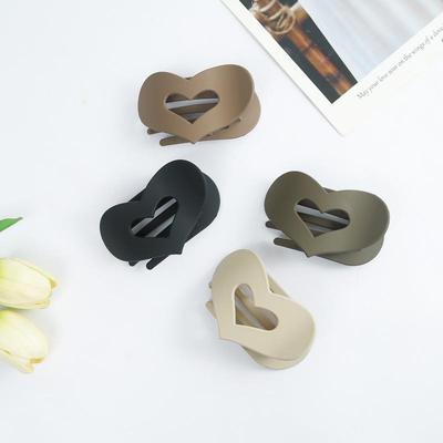 Korean-Style Frosted Hollow Heart Hair Clip