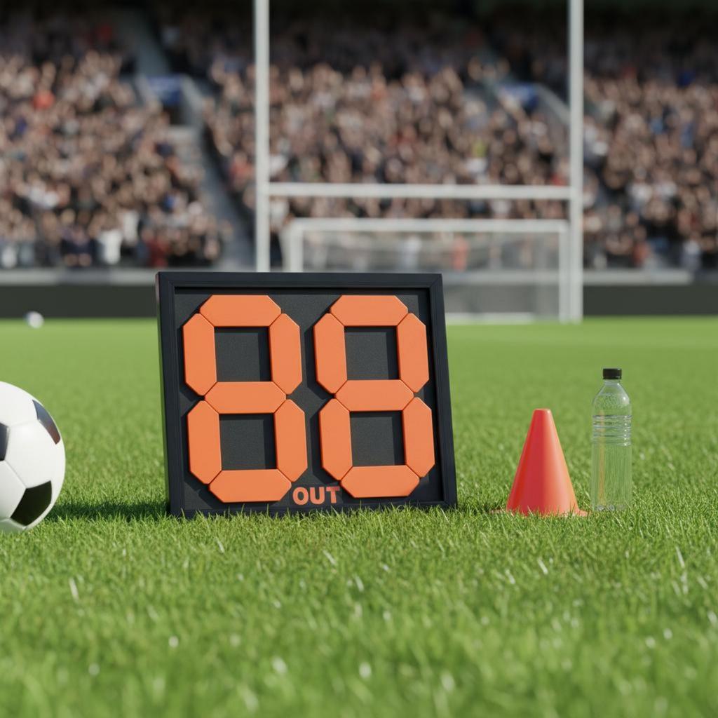 Soccer Substitution Board Printed Labels Flip Number Board Sports Gear Pvc Black For Training