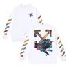 1319 Bianco Sporco 2026 Autunno/Inverno Nuovi Felpe con Cappuccio Girocollo Uomo e Donna Stampate con Grafite OW e Frecce