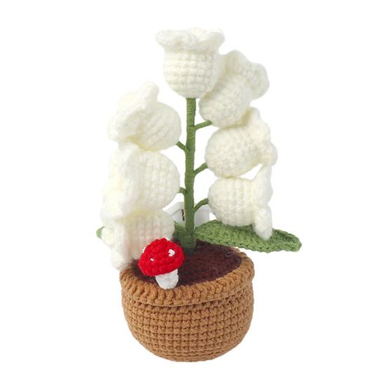 

Лампа Конвалія В язана Штучна Квітка з 7 Нічними Вогниками Маленька Квітка в Горщику Настільна Лампа для Подарунка на День Святого Валентина, День Матері Домашній Стіл білий