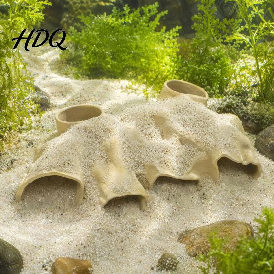 Accessoires d'Aquarium Cachette Grotte sous Gravier Tunnel Aspect Naturel Décor Écologique pour Betta Guppy Crevette Petit Cichlidé