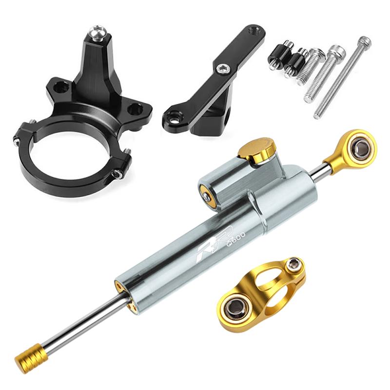 For QJMOTOR RRQ600 Motorcycle Aluminum Steer Damper Mounting Bracket Kit RRQ600 2021 2022 Fiber Carbon Accessories