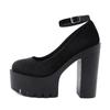 Primavera otoño zapatos de tacón de plataforma sexis para mujer zapatos de tacón alto grueso zapatos de mujer suela de goma negra calzado de gamuza para exteriores